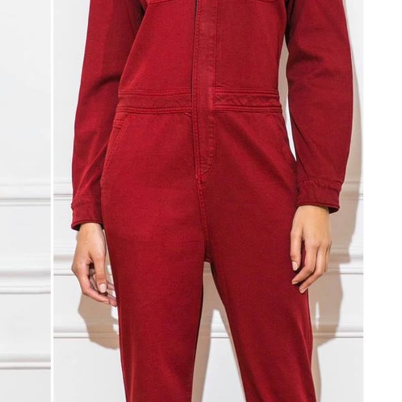 Sexy Red Denim Jumpsuit from Paris - Picture 4 of 9